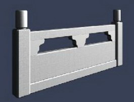 Stone fence 3d model preview