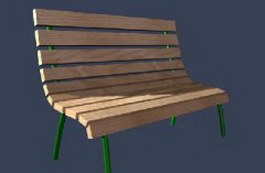 Outdoor Community Wooden Benches 3d model preview