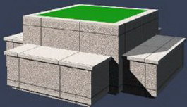 Outdoor garden bench set 3d model preview