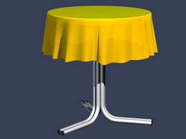 Metal Coffee Table and tablecloth 3d preview