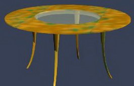 Wooden coffee table with glass top 3d model preview