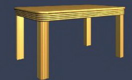 Wooden Dining Table 3d model preview