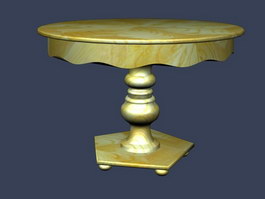 Wooden round coffee table 3d model preview