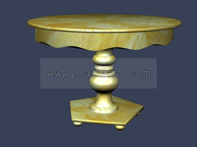 Wooden round coffee table 3d rendering