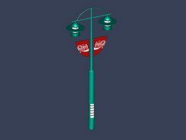 Lamp Pole Street Banner 3d preview