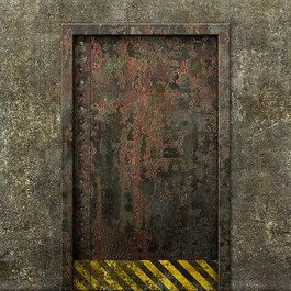 Concrete rusty metal door texture