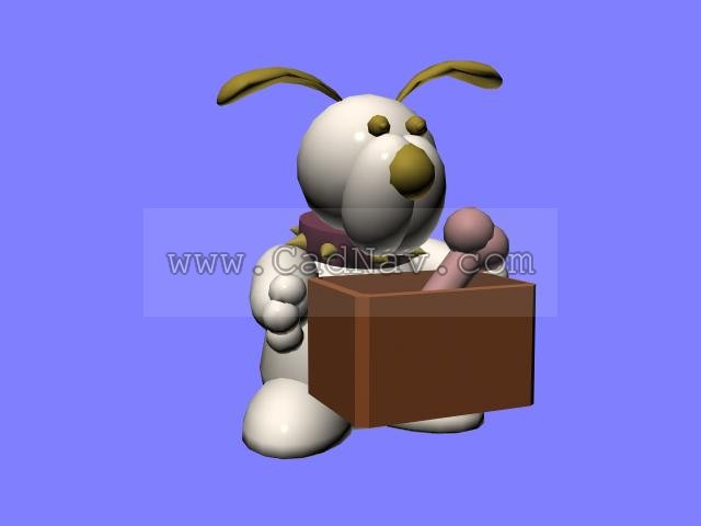 Toy rabbit 3d rendering