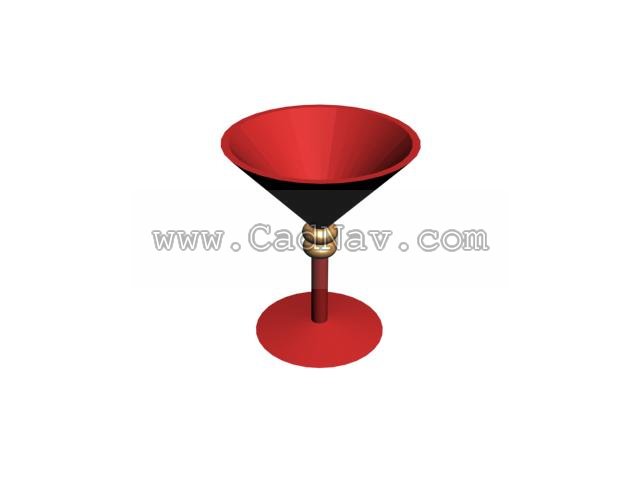 Cocktail glass 3d rendering