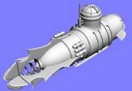 Nuclear submarine 3d model preview