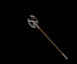 Middle ages long handled battle ax 3d model preview