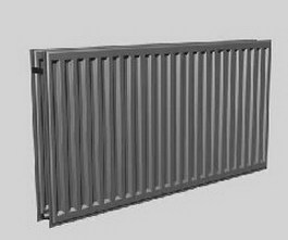Cast iron central heating radiator 3d model preview