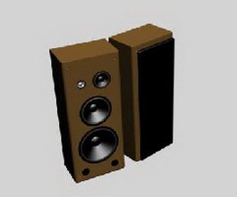 Wooden Speakers 3d model preview