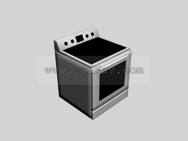 Induction cooker and oven 3d rendering