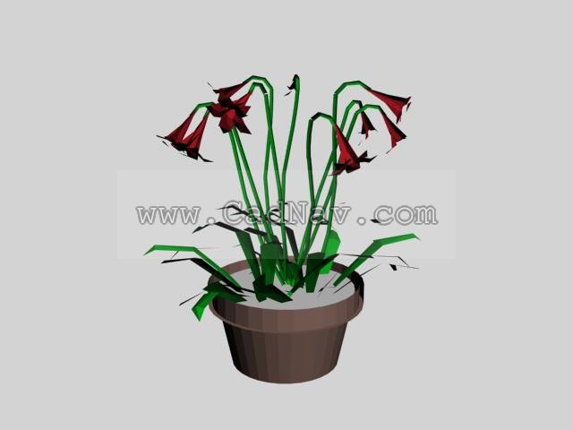 Potted flowers 3d rendering