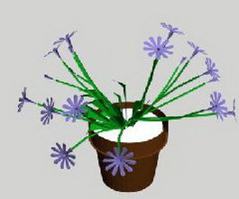 Flowers and pot plants 3d model preview