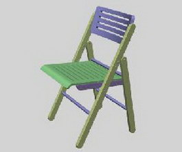 Wooden folding chairs 3d preview