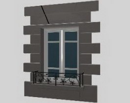 European-styled window 3d model preview