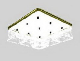 Square ceiling lamp 3d model preview