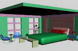 Bedroom integration design 3d model preview