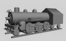 Steam locomotive train 3d model preview