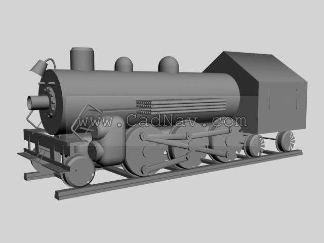Steam locomotive train 3d rendering