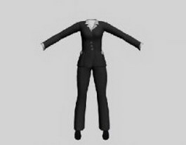 Business attire for women 3d model preview