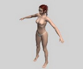 Female human body 3d model preview
