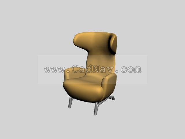 Zanotta armchair fabric sofa 3d rendering