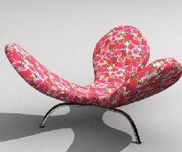 Fabric Sofa Chaise Lounge 3d model preview