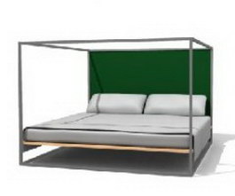 Metal Bed-Double 3d model preview