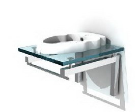 Glass Washbasin 3d preview