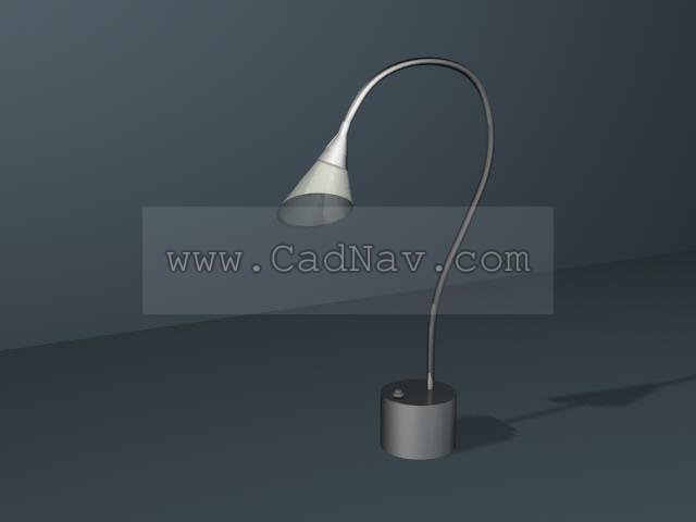 Metal desk lamp 3d rendering
