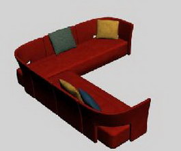 Combination living room sofa 3d model preview
