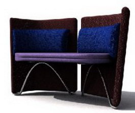 Fabrics two-seater settee 3d model preview