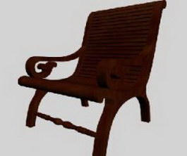Ilinois home barwood armchair 3d model preview