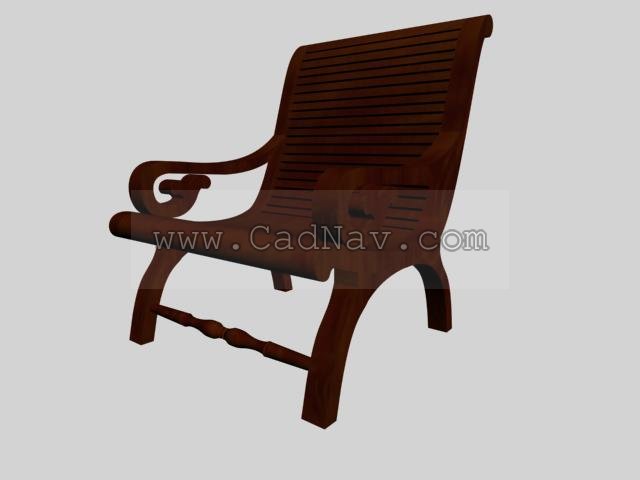 Ilinois home barwood armchair 3d rendering