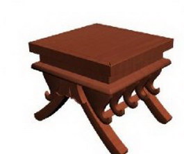 Ilinois home Antique wooden tea table 3d model preview