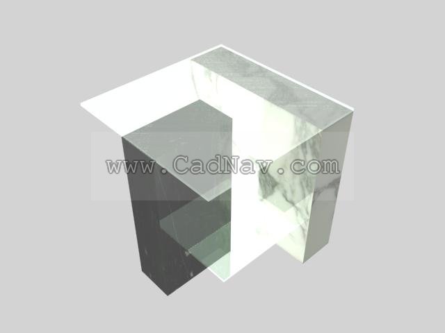 Ilinois home glass side table 3d rendering