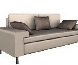 Fabric lounge sofa 3d model preview