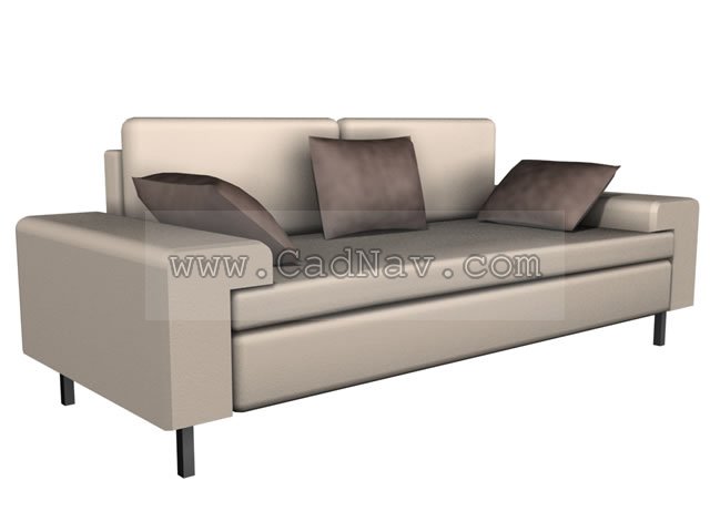 Fabric lounge sofa 3d rendering
