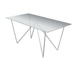 Glass Dining table 3d model preview