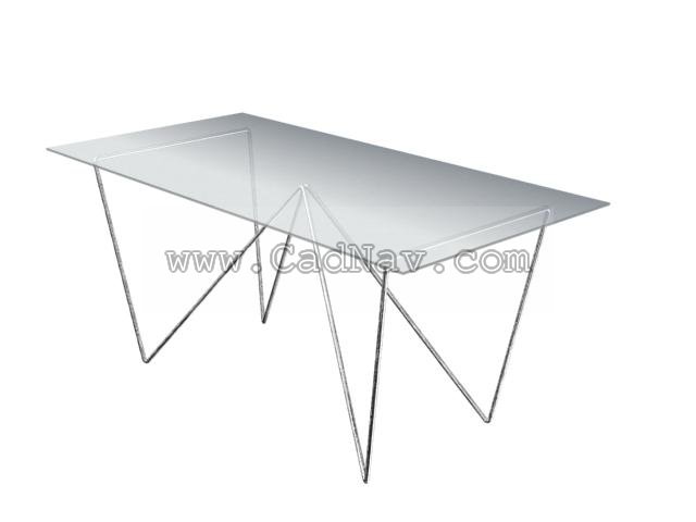 Glass Dining table 3d rendering