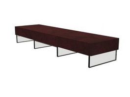 Wooden TV bench 3d model preview