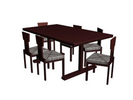 Wooden Dining Tables and Chairs Sets 3d model preview