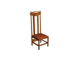 Luxury Wooden Dining Chairs 3d model preview