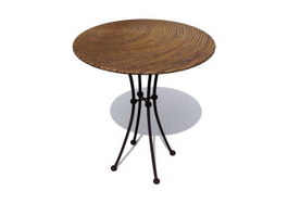 Round tea table 3d model preview