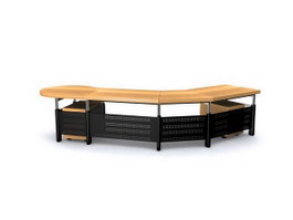Office table unit 3d model preview