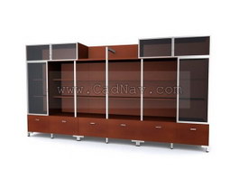 Filing Cabinet wall unit 3d model preview