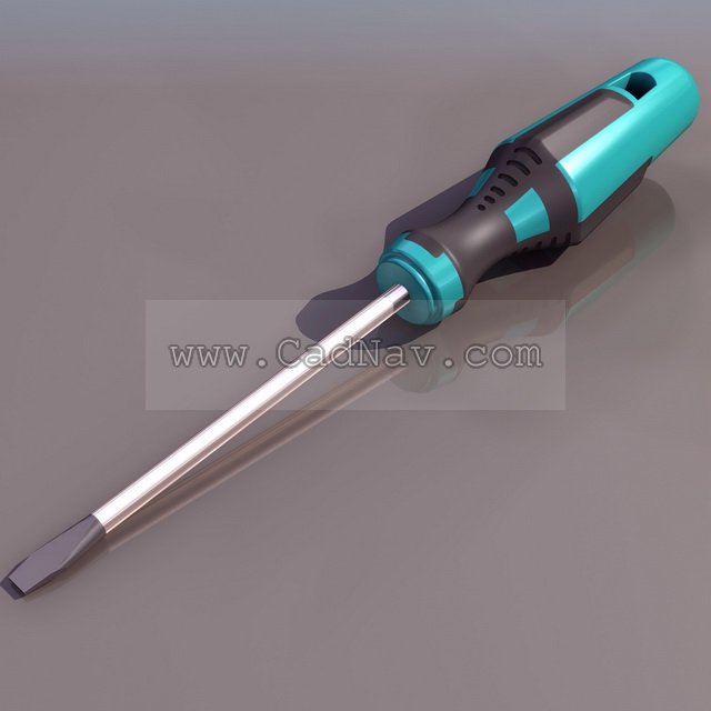 Flat head screwdriver 3d rendering
