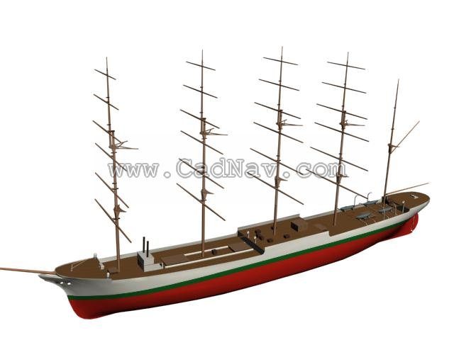 Cap Horn ship 3d rendering